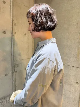 ミディアム ハイトーン/顔まわり レイヤー/YUKAのヘアスタイル