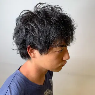カラー パーマ メンズ 【ロングウルフカット 姫カット】伊藤裕哉のヘアスタイル