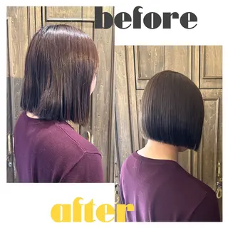 ショート カラー 髪質改善/ボブ/暖色 /𝙨𝙤𝙧𝙖のマツエク・マツパデザイン