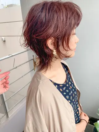 ショート カラー パーマ ショート/レイヤー なら石井知希のヘアスタイル