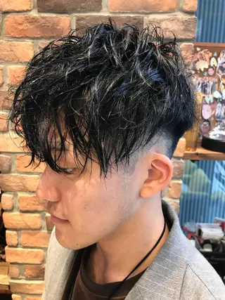 ショート カラー パーマ メンズ Vir by browのヘアスタイル