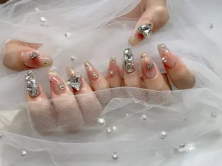 ネイル I-nailロング /ワンホン/キラキラのネイルデザイン