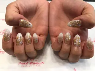 ネイル ネイルリボン 受付スタッフのネイルデザイン
