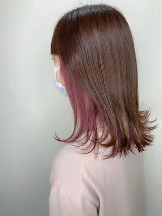 セミロング カラー 艶髪クリエイター🪽 秋田 聖也のヘアスタイル