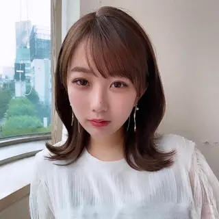 ミディアム カラー パーマ モテ髪×トレンド💕 小顔レイヤー 金井のヘアスタイル