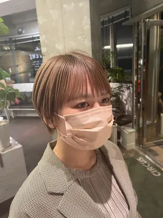 ショート レイヤー特化/小顔顔 周り/セノ/表参道のヘアスタイル