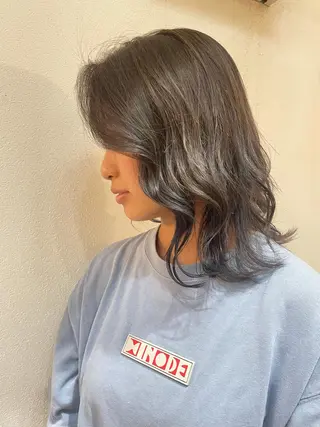 ミディアム カラー MOLLA 浅香山店所属・谷口ゆめ/縮毛矯正/ 大人女子/眉ワックスのヘアスタイル