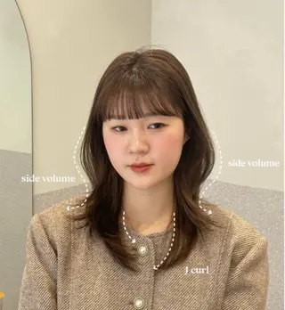 ミディアム ❤︎︎韓国ヘア❤︎︎ 𝑺𝒉𝒊𝒉𝒐のヘアスタイル