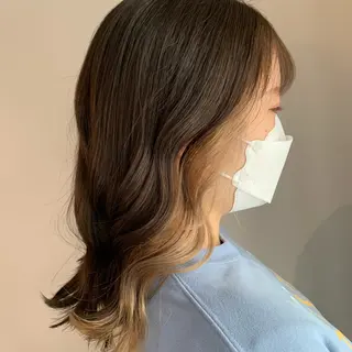 ミディアム 最新ケアカラー 髪質改善YUTOのヘアスタイル