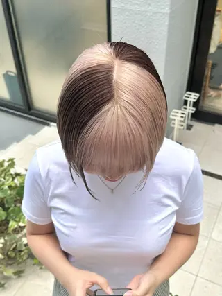 ショート カラー ササキカズマ〻透明感 〻色落ち〻赤み消しのヘアスタイル