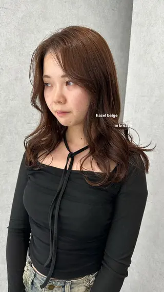 セミロング カラー v-lab studio所属・韓国レイヤーカット/ 艶カラー/ noaのヘアスタイル