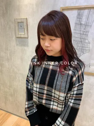 セミロング カラー 吉原 由菜のヘアスタイル