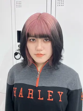 セミロング カラー ヘアアレンジ 𝐠𝐢𝐫𝐥𝐲 𝐦𝐨𝐝𝐞🖤のヘアスタイル