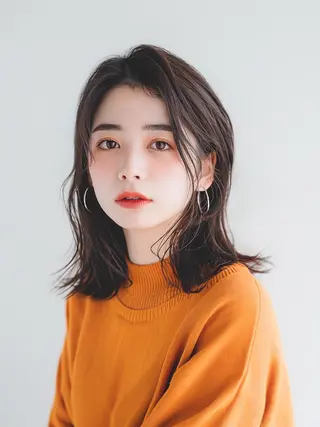 セミロング カラー 福井 瑞季のヘアスタイル