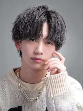 ショート パーマ メンズ SALOWIN横浜店所属・韓国パーマ/横浜 メンズブリーチのヘアスタイル