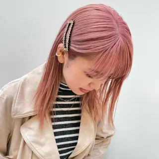 セミロング カラー ヘアアレンジ 【柔らか透明感✨/ 似合せ前髪】大石葉月のヘアスタイル