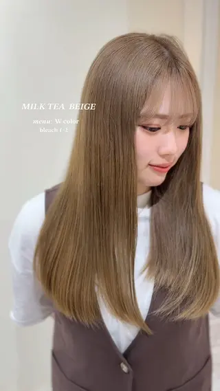 ロング カラー ワンホン×髪質改善 つのーか🩶‪🫧のヘアスタイル