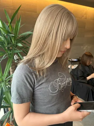 ミディアム カラー 透明カラー/レイヤー misaki °＊のヘアスタイル