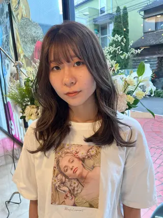 セミロング カラー ヘアアレンジ @kyoniyy KYONIのヘアスタイル