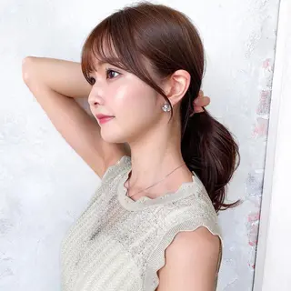 セミロング カラー 顔周り/くびれヘア 韓国ヘア💕風間るなのヘアスタイル