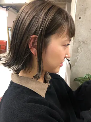 ミディアム カラー パーマ/レイヤー 岩山丈一郎のヘアスタイル