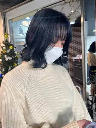 ミディアム カラー 💖デザインカラー/ タダ ハナカ💖のヘアスタイル