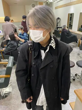 ショート カラー メンズ 森貴裕/ベージュ/ パーマ/オリーブのヘアスタイル