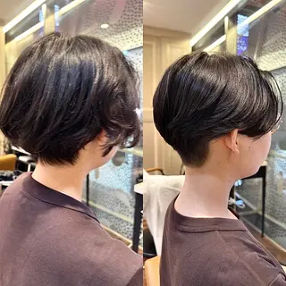 ショート 頭から整える美容師 松田のヘアスタイル