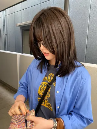 ミディアム とびまつ /ショート/脱白髪染のヘアスタイル