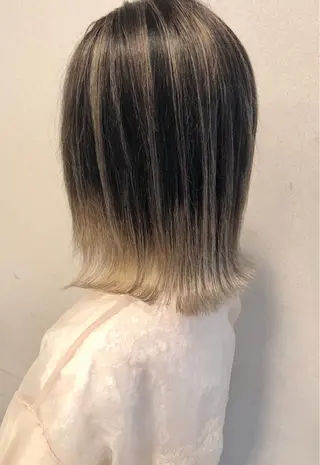 ミディアム カラー ケアブリーチ /髪質 改善/古橋圭史郎のヘアスタイル