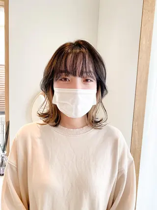 セミロング カラー 美髪ストレート 川本雄己のヘアスタイル