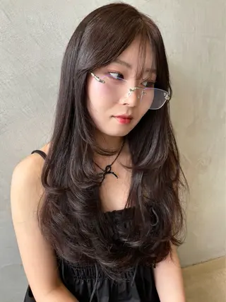 ロング カラー 林 千聖のヘアスタイル