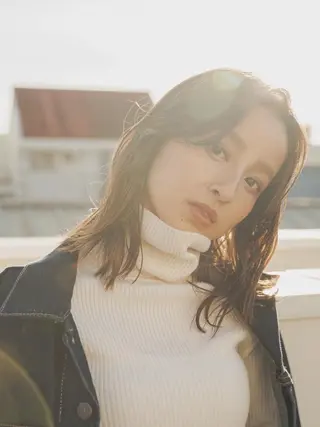 ミディアム 柳下 涼のヘアスタイル