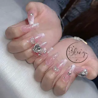 ロング 波 なみのネイルデザイン