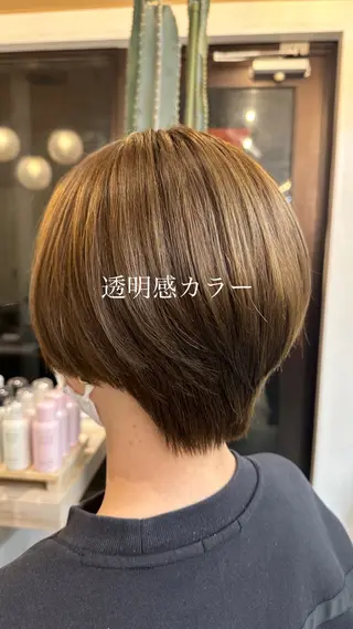カラー 髪質改善✨縮毛矯正 ショートボブ/ともきのヘアスタイル