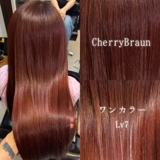 カラー たぴ。ぱつっとボブ /暖色艶カラー🍒のヘアスタイル