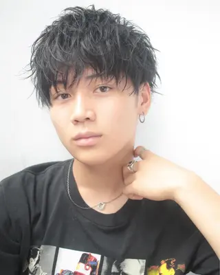 メンズ BABY 艶髪暗髪ヘア💖達人のヘアスタイル