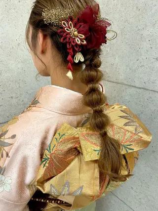 ロング カラー パーマ ヘアアレンジ メンズ キッズ 木下 修兵のヘアスタイル