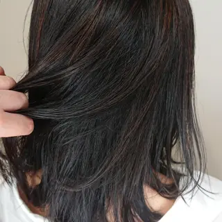 カラー ミディアム ヘアアレンジ ブリーチ/ヘアケア/ 艶髪/イギチハルのヘアスタイル