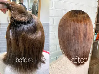 ミディアム パーマ 髪質改善/縮毛矯正 艶カラー/珠聡のヘアスタイル