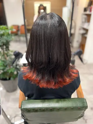 セミロング カラー 韓国風レイヤー ∕ 大隣 里桜のヘアスタイル