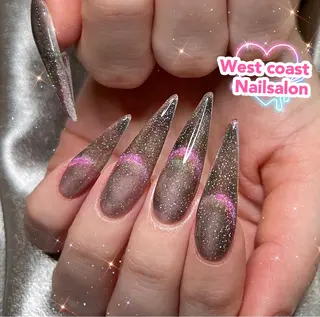 ネイル リボン、ガーリー パーツ放題専門店のネイルデザイン