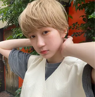 ショート カラー パーマ ヘアアレンジ ニコ流所属・深愛 /miaのマツエク・マツパデザイン