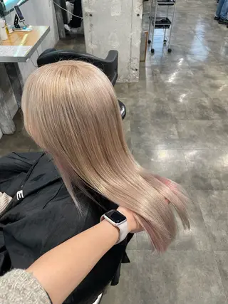 セミロング カラー ハイトーン 横浜💞ミオのヘアスタイル