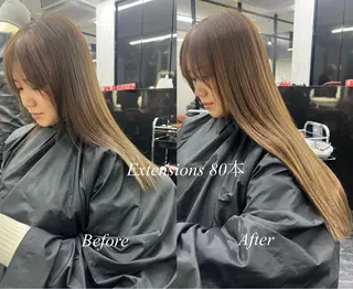 ロング カラー シールエクステ特化 ハイトーン、NANAのヘアスタイル