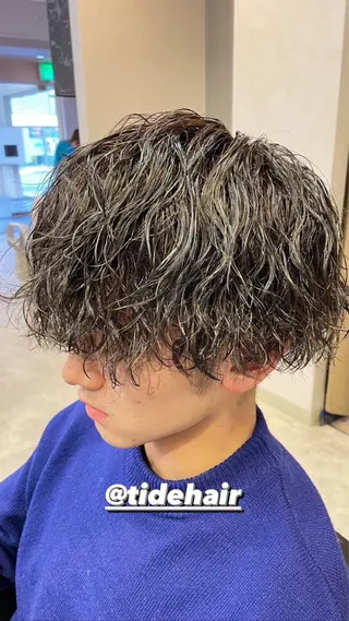 パーマ メンズ TIDEHAIR りょうたボブ募集のヘアスタイル