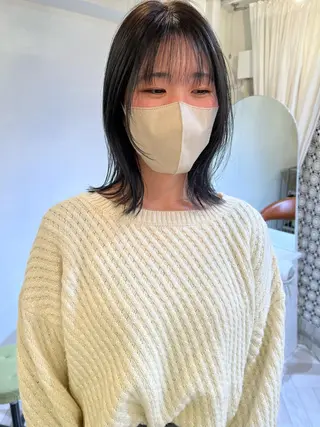 カラー ブリーチカラー🎀 韓国風/寺門美優のヘアスタイル