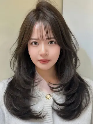 ロング 顔周り/前髪/ 髪質改善/おばかんのヘアスタイル