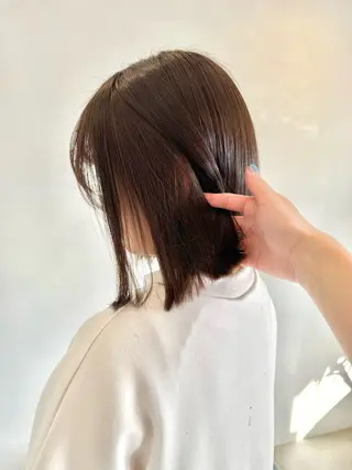 ミディアム カラー ほの カラー特化/ ブリーチ/ボブのヘアスタイル