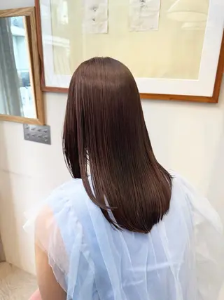 セミロング カラー 透明感カラー/ハイト ーン/メイク/umiのヘアスタイル